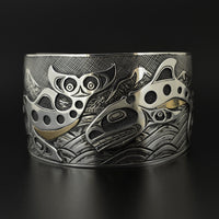Killerwhales - Sterling Silver Bracelet with 14k Gold