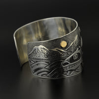 Killerwhales - Sterling Silver Bracelet with 14k Gold