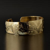 Eagle and Salmon - 14k Gold Bracelet