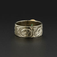 Raven and Frog - 14k White Gold with 14k Yellow Gold