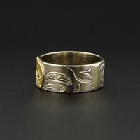 Raven and Frog - 14k White Gold with 14k Yellow Gold