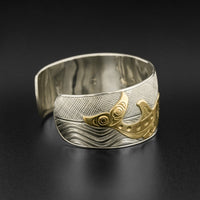 Killerwhales - Silver Bracelet with 14k Gold