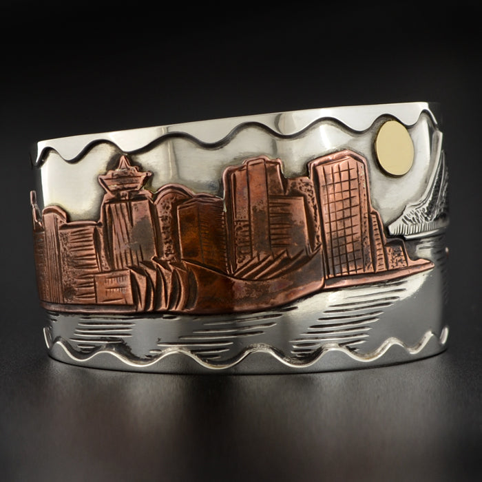 Contact on the Coast - Silver Bracelet with 14k Gold and Copper