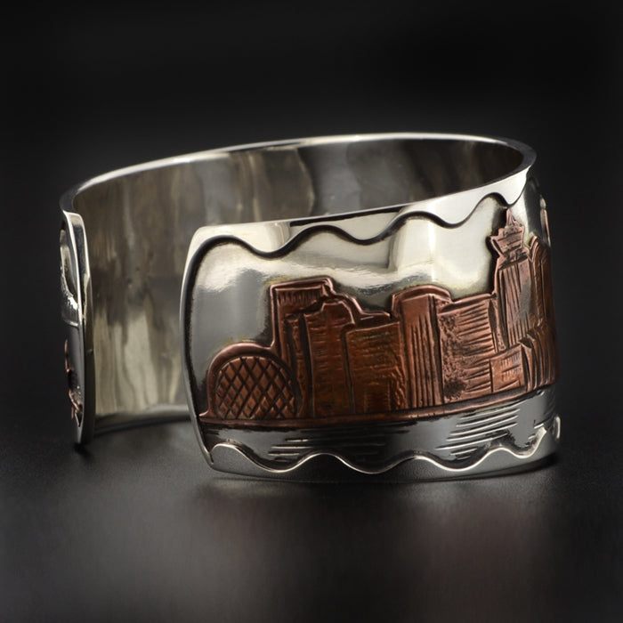 Contact on the Coast - Silver Bracelet with 14k Gold and Copper