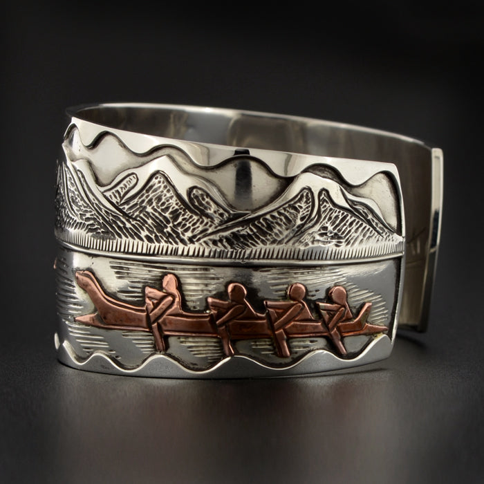 Contact on the Coast - Silver Bracelet with 14k Gold and Copper