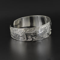 Eagle and Salmon - Silver Bracelet