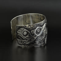 Hummingbirds - Silver Bracelet with Oxidization