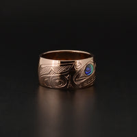 Killerwhale - 14k Rose Gold Ring with Abalone