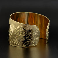 Raven and Bear Landscape - 14k Gold Bracelet