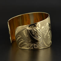 Raven and Bear Landscape - 14k Gold Bracelet