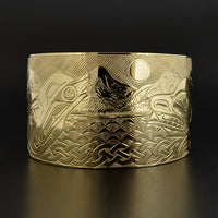 Raven and Bear Landscape - 14k Gold Bracelet