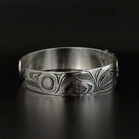 Raven and the Light - Silver Bracelet with 14k Gold
