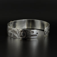 Raven and the Light - Silver Bracelet with 14k Gold