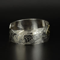 Salmon - Silver Bracelet with 14k Gold Overlay