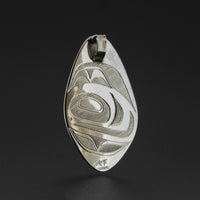 Halibut - Silver Pendant with 14k Gold