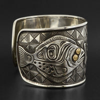 Halibut - Silver Bracelet with 14k Gold