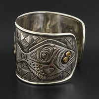 Halibut - Silver Bracelet with 14k Gold