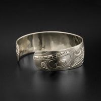 Whale Rider - Silver Bracelet with 14k Gold Overlay