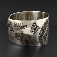 Salmon Life Cycle - Silver Bracelet