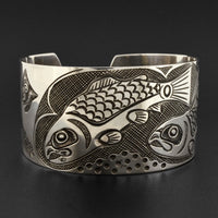 Salmon Life Cycle - Silver Bracelet