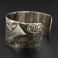 Salmon Life Cycle - Silver Bracelet