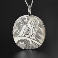 Raven-Finned Killerwhale - Silver Pendant