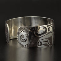 Wolf and Moon - Silver Bracelet