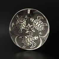 Turtles - Silver Pendant