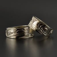 Raven and Eagle - 14k White Gold Ring
