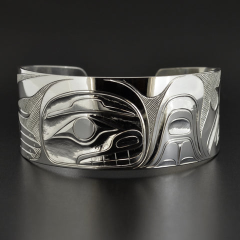 Killerwhale and Human - Silver Bracelet