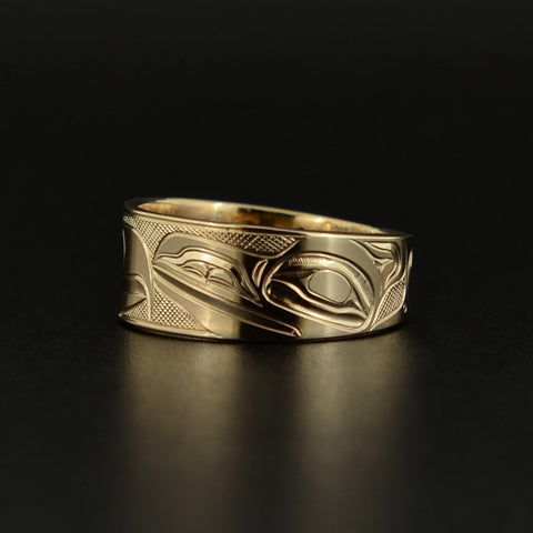 Raven and Eagle - 14k Gold Ring