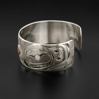 Raven and Light - Silver Bracelet with Copper Overlay