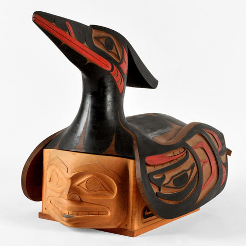 Loon - Red and Yellow Cedar Sculpture