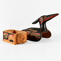 Loon - Red and Yellow Cedar Sculpture