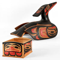 Loon - Red and Yellow Cedar Sculpture