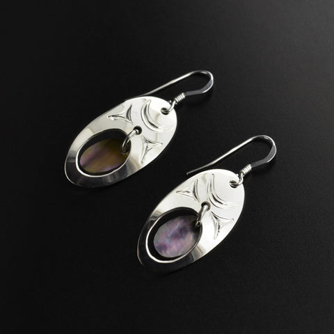 Abstract - Silver Earrings with Abalone