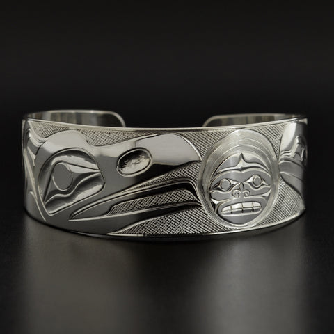 Ravens and the Moon - Silver Bracelet