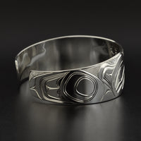 Ravens and the Moon - Silver Bracelet