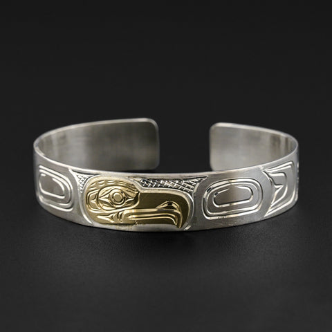 Eagle - Silver Bracelet with 14k Gold
