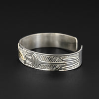 Hummingbird - Silver Bracelet with 14k Gold