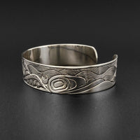 Orca and Waves - Silver Bracelet