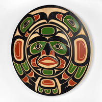 Eagles and Moon - Yellow Cedar Panel