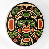 Eagles and Moon - Yellow Cedar Panel