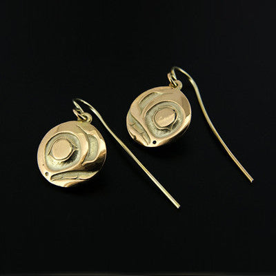Salmon-Trouthead - 14k Gold Earrings