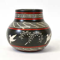 Hummingbirds - Hand Carved Ceramic Vase