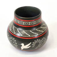 Hummingbirds - Hand Carved Ceramic Vase