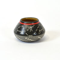 Salmon Hunt - Hand Carved Ceramic Vase