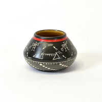 Salmon Hunt - Hand Carved Ceramic Vase