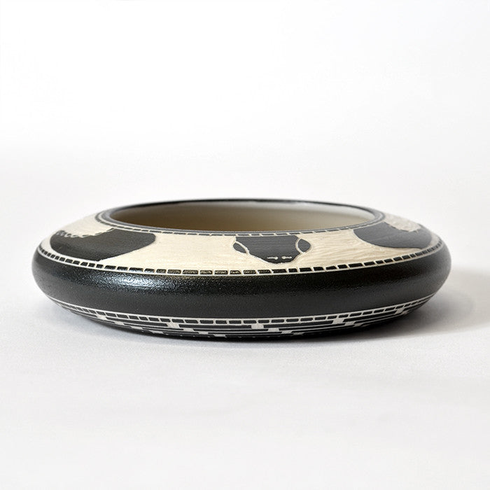 Turtle and Frog - Hand Carved Ceramic Bowl