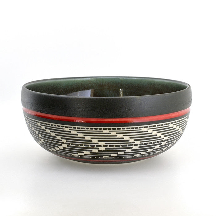 Weaving - Hand Carved Ceramic Bowl